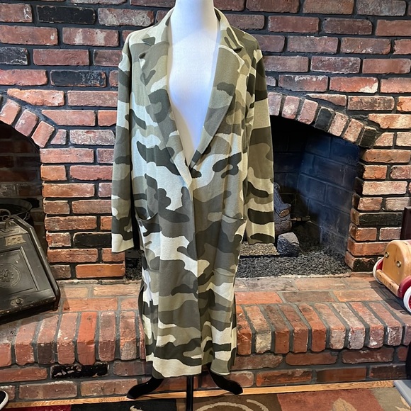 Anthropologie Maeve Kieran Camo Sweater Coat size small - Picture 1 of 10